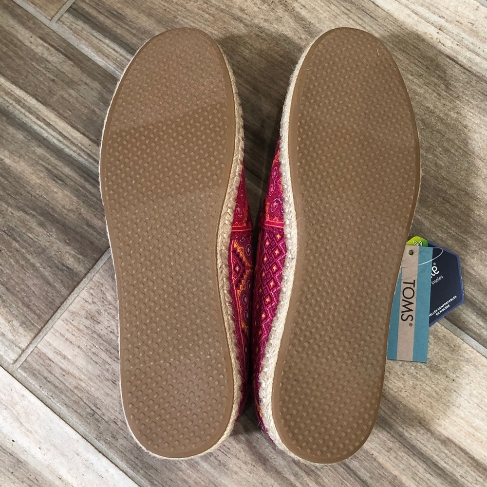 TOMS Pink Multi Floral Woven Espradille Alpargatas - Picture 8 of 12